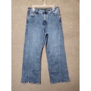 Hudson Seamed Wide Leg Jeans Womens 10 Blue Light Wash Stretch NEW